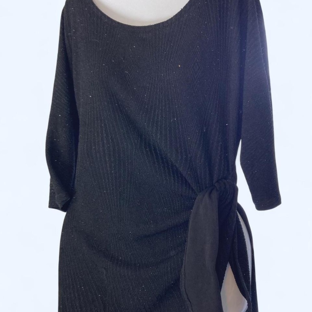 Black shimmering dress with tie wrap skirt Robbie Bee PL
